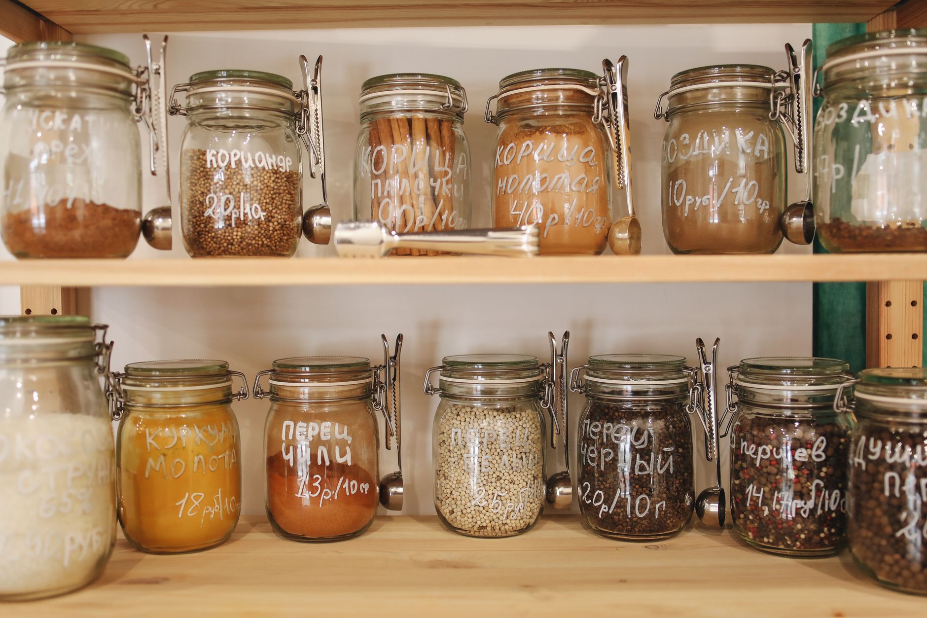 Labeled and dated canning jars